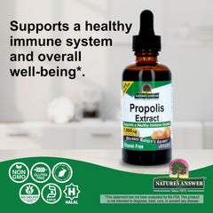 Nature's Answer propolis resin liquid drops ready to mix.