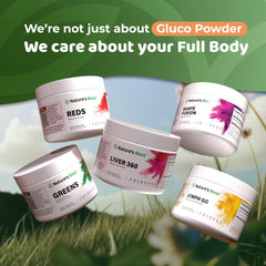 NATURES BLAST Gluco-Powder glass mix ready to sip.