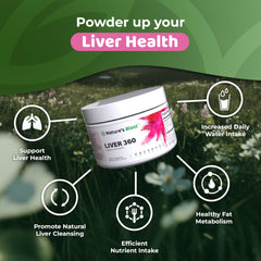 NATURES BLAST Liver 360 closeup-turmeric emphasizes golden color.