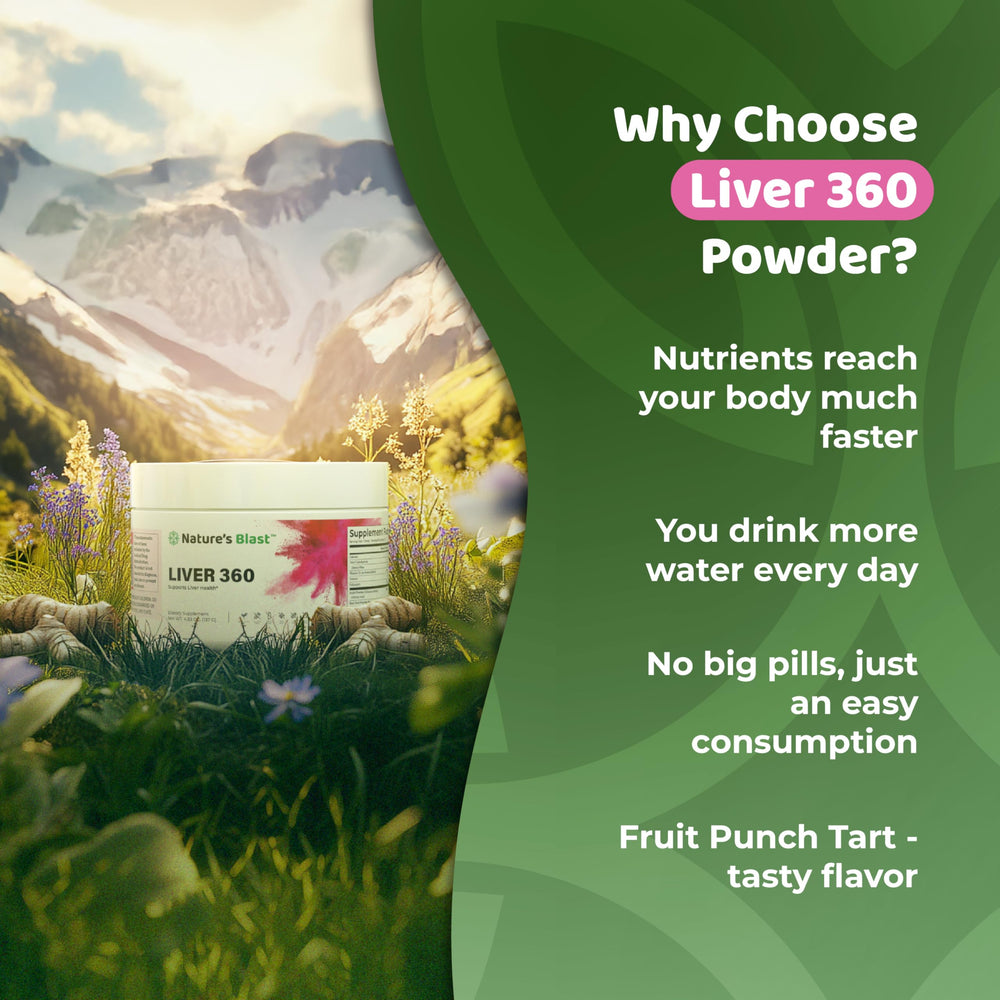 NATURES BLAST Liver 360 mixing-glass with prepared drink ready to enjoy.