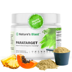 NATURES BLAST ParaTarget bottle with powder for a daily digestive cleanse routine