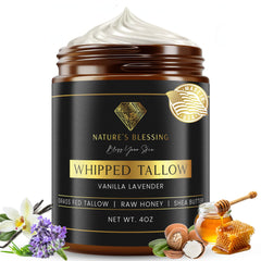 Nature's Blessing anti-aging beef tallow cream jar showing potential skin firming