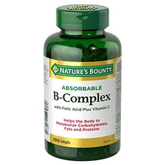 Nature's Bounty Absorbable B-Complex softgels in a bottle support energy metabolism.