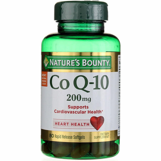 Nature's Bounty CoQ-10 200 mg bottle front illustrating energy support potential.