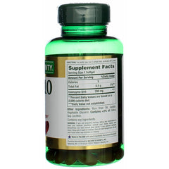Close-up of Nature's Bounty CoQ10 200 mg softgels; easy-to-swallow daily capsules.