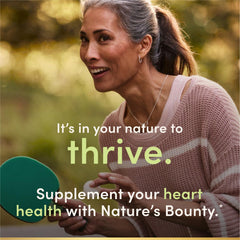 Amber bottle of CoQ10 softgels demonstrates safety and pure ingredients.