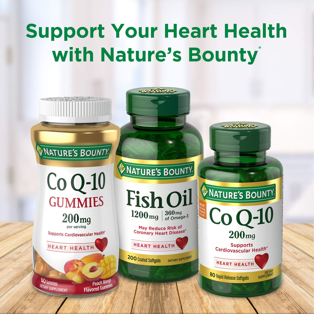 Nature's Bounty fish oil – softgel pour demonstrating convenient daily dosing.