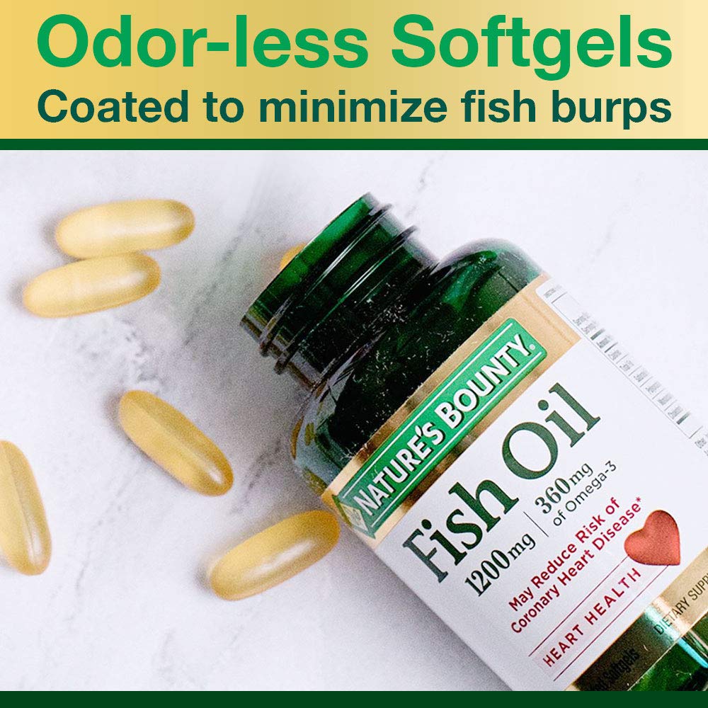 Nature's Bounty Fish Oil packaging viewed for home and travel storage