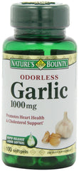 Nature's Bounty garlic extract 1000 mg bottle, rapid-release softgels for daily cardiovascular support.
