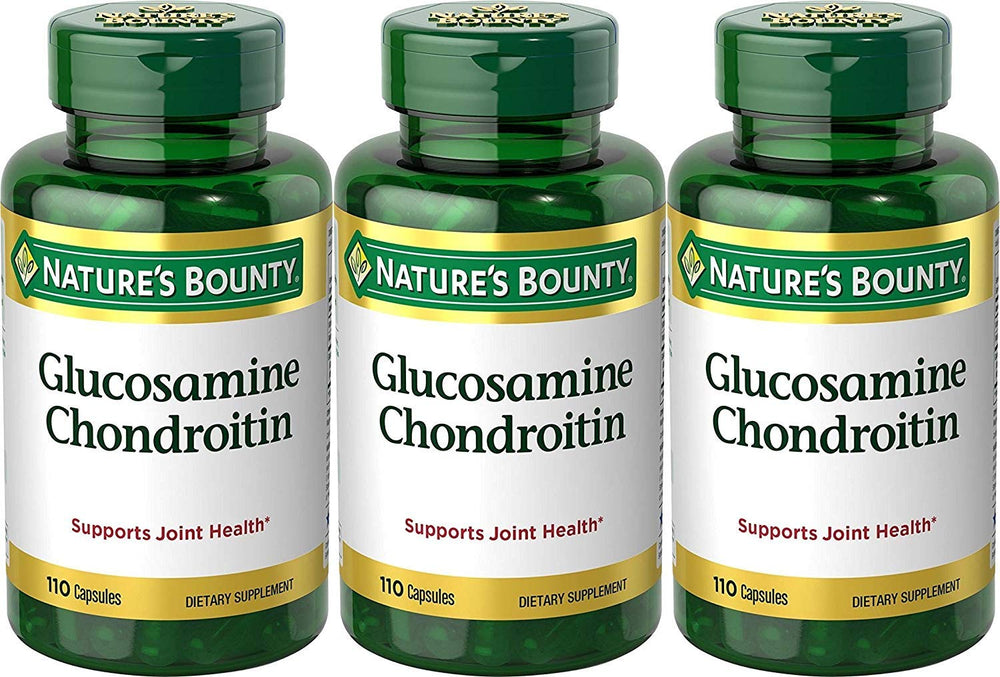 Nature's Bounty Glucosamine Chondroitin Complex bottle showcasing packaging, supporting joint health and mobility.
