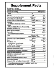 Nature's Bounty Hair, Skin and Nails label closeup highlights essential nutrients