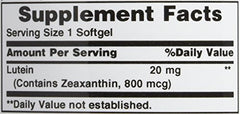 Nature's Bounty Lutein pack-2 label highlights value