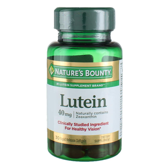 Nature's Bounty Lutein softgel bottle front for daily eye support