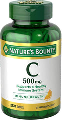 Nature's Bounty Pure Vitamin C caplets bottle front, daily immune support in focus