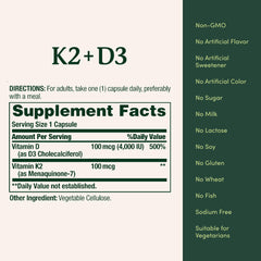 Nature's Bounty Vitamin D3 K2 bottle being poured to illustrate routine.