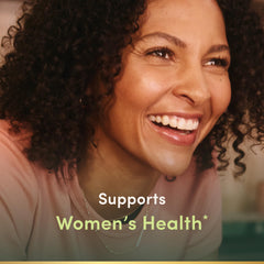 Nature's Bounty Women's Multivitamin caplets close-up highlighting easy-to-swallow vitamins.
