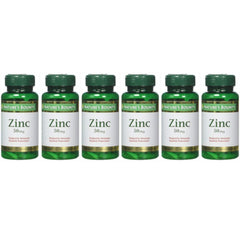 Nature's Bounty zinc 50 mg caplets bottle front showing immune support focus.