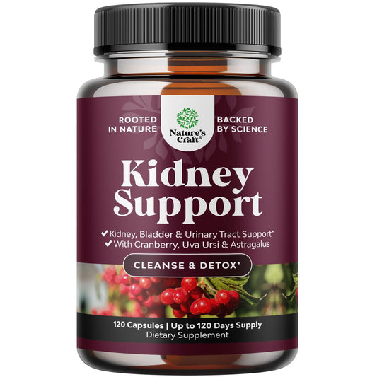 Nature's Craft Advanced Kidney Support bottle with capsules for daily urinary health support