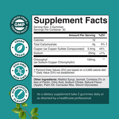 Natures Craft chlorophyll gummies for clearer skin and balanced digestion.