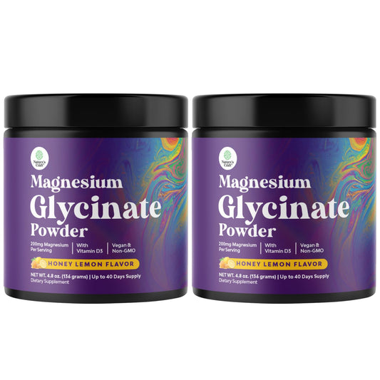 Natures Craft high absorption magnesium glycinate powder in a bottle for daily use and relaxation.