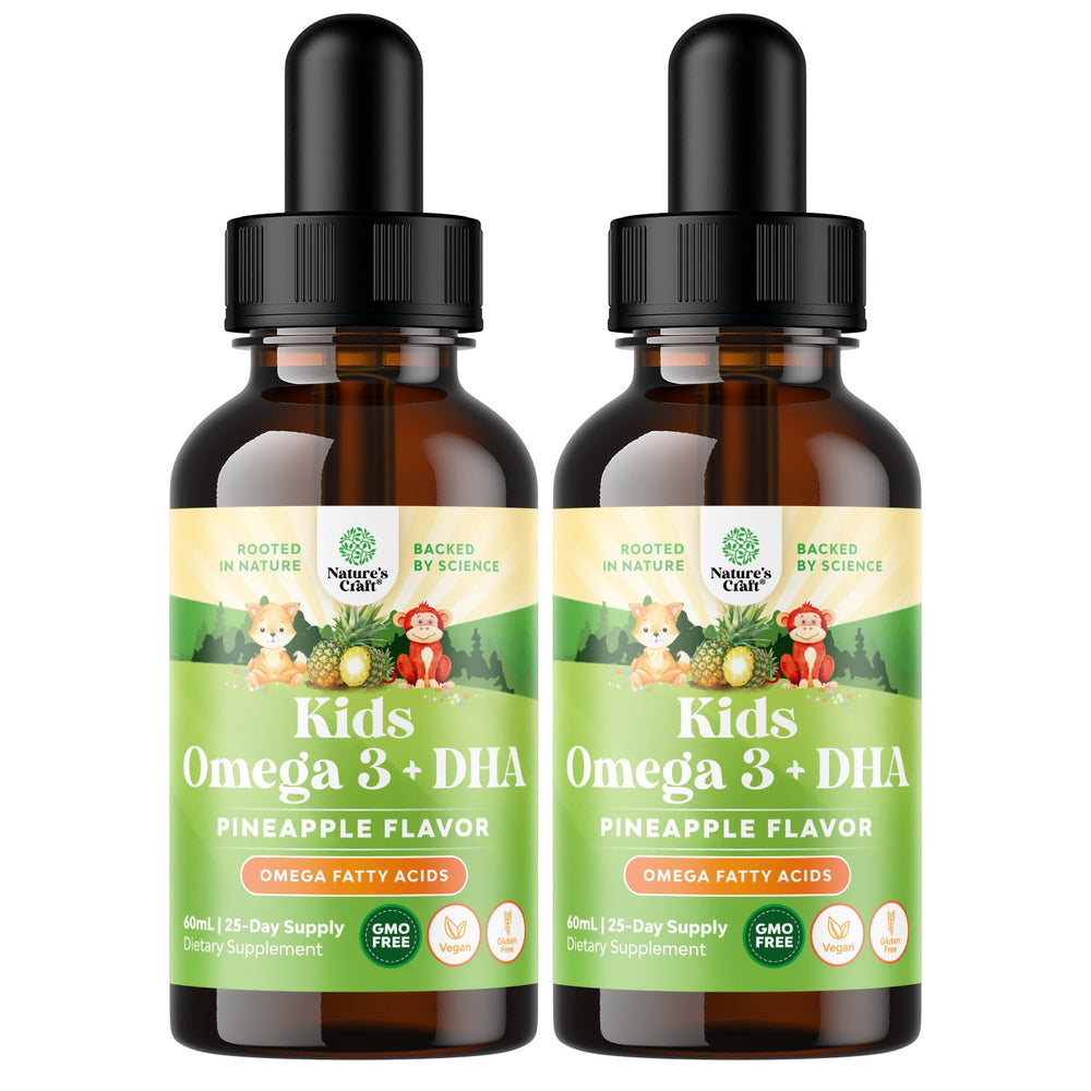 Natures Craft Kids DHA Drops bottle front view for easy daily use