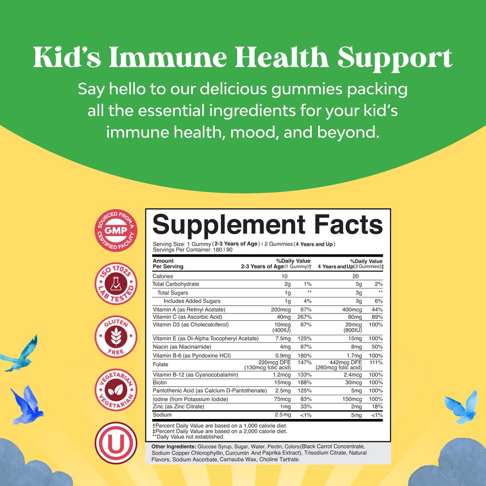 Natures Craft Kids Multivitamin Packaging Front highlighting gelatin-free formula.
