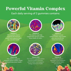 Natures Craft Kids Multivitamin Gummies serving scene suggests kid-friendly nutrition.