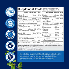 Natures Craft methyl folate and D-Aspartic Acid label close-up for essential nutrient support