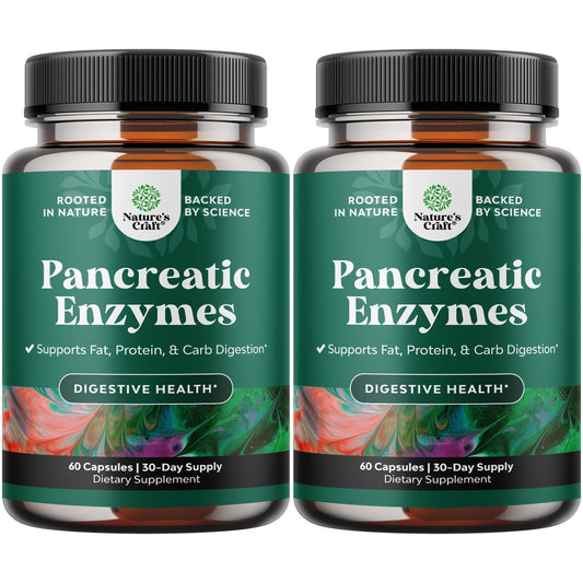 Natures Craft Pancreatin bottle front showing label for digestive support