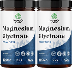 Natures Craft Potent Magnesium Glycinate Powder bottle supports daily calm and dosing ease.
