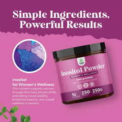 Natures Craft Premium Inositol Powder featured in a balanced daily wellness routine.