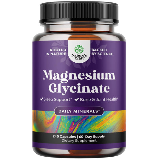 Natures Craft Pure Magnesium Glycinate bottle front for daily wellness
