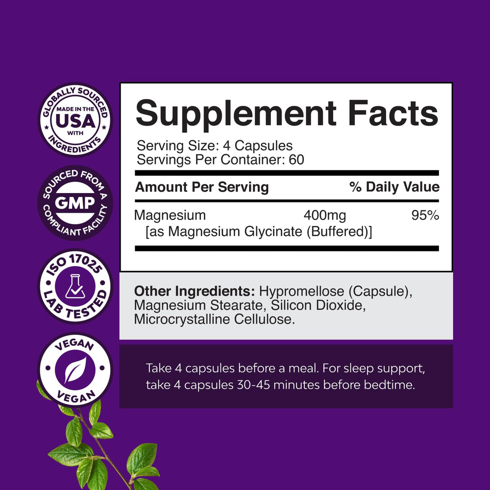 Natures Craft Magnesium Glycinate bottle top for daily use