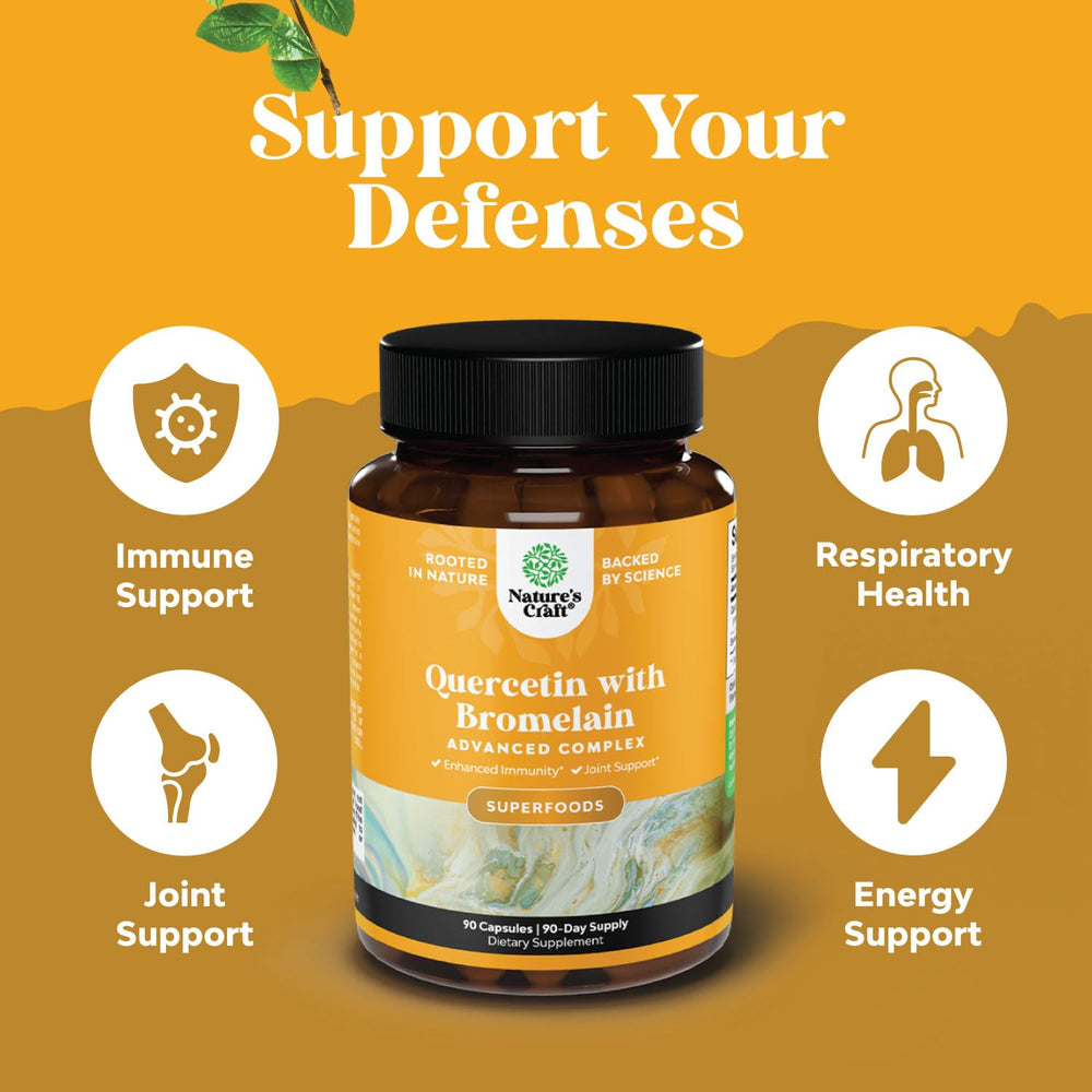 Natures Craft Pure Quercetin with Bromelain packaging box on display for easy daily wellness