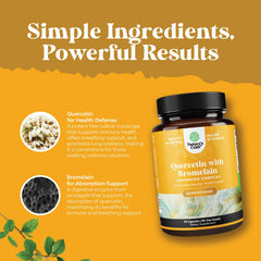 Natures Craft Quercetin Bromelain ingredient synergy close-up emphasizing powerful blend