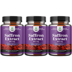 Natures Craft saffron capsules bottle supports daily mood and vitality.