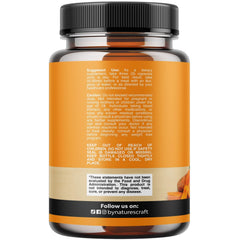 Close-up of Natures Craft Turmeric Curcumin capsules showing high curcuminoid content