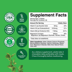 Natures Craft vitamin D3 B6 C complex label highlights added nutrients