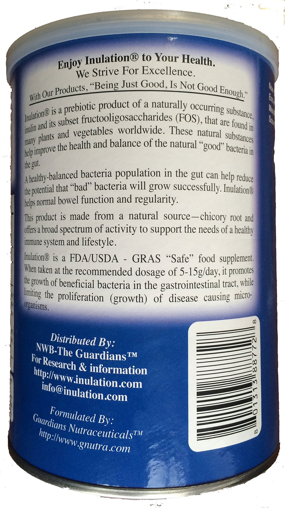 Nature's Formula Inulation scoop highlights easy measurement for mixing with drinks