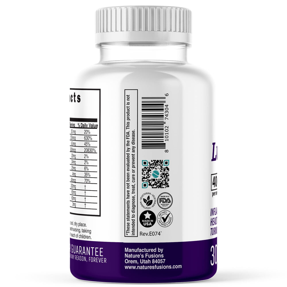 Nature's Fusions LupuEase bottle closeup emphasizing quality promise.