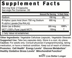 Nutri R Alpha Lipoic Acid packaging indicating USA-based testing and quality