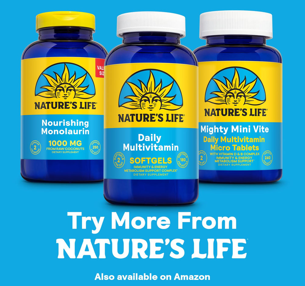 Nature's Life lab-verified seal on the label reinforces quality and transparency.
