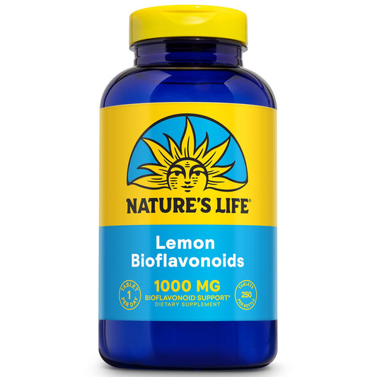 Nature's Life Lemon Bioflavonoids bottle front for daily antioxidant support.