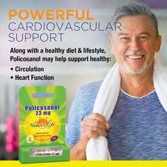 Nature's Life Policosanol 23mg USA-made emblem on packaging