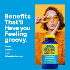 Nature's Life Renewing Magnesium label close-up highlighting high potency magnesium