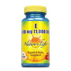 Nature's Life Vitamin E 1000 IU bottle — antioxidant support for daily wellness