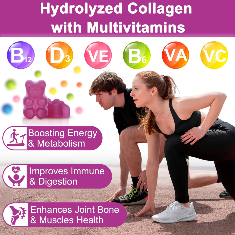 Nature's live grape blueberry flavor gummies; tasty daily collagen.