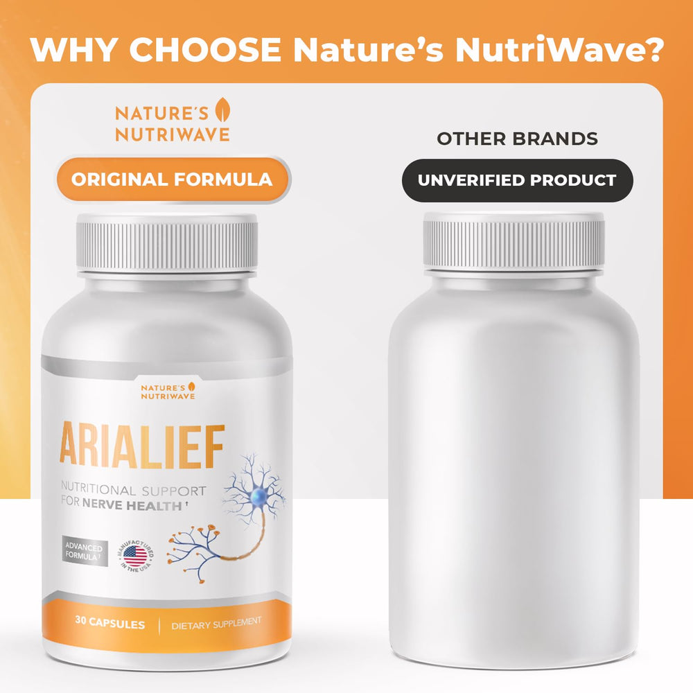 Nature’s NutriWave Arialief packaging on shelf supports a convenient daily routine