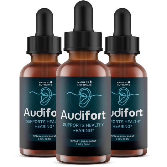 Nature’s NutriWave Audifort Drops bottle with dropper for easy daily dosage