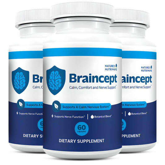 Nature’s NutriWave Braincept bottle pour for easy daily balance.